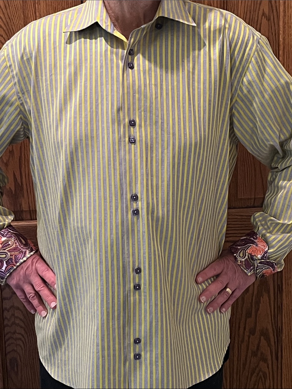 Luchiano Visconti  beautiful striped highly unique shirt 2XL Tall